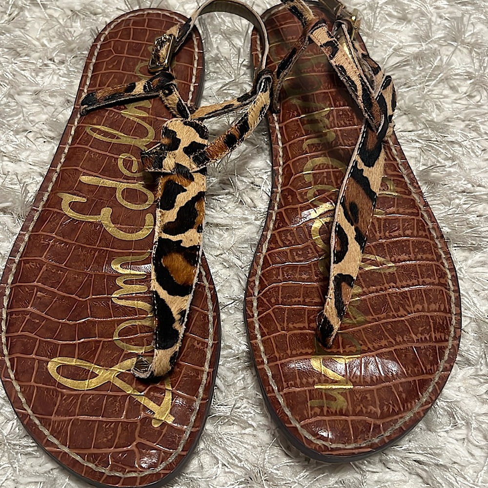 Sam Edelman T-Strap Cheetah Sandals - Size 9